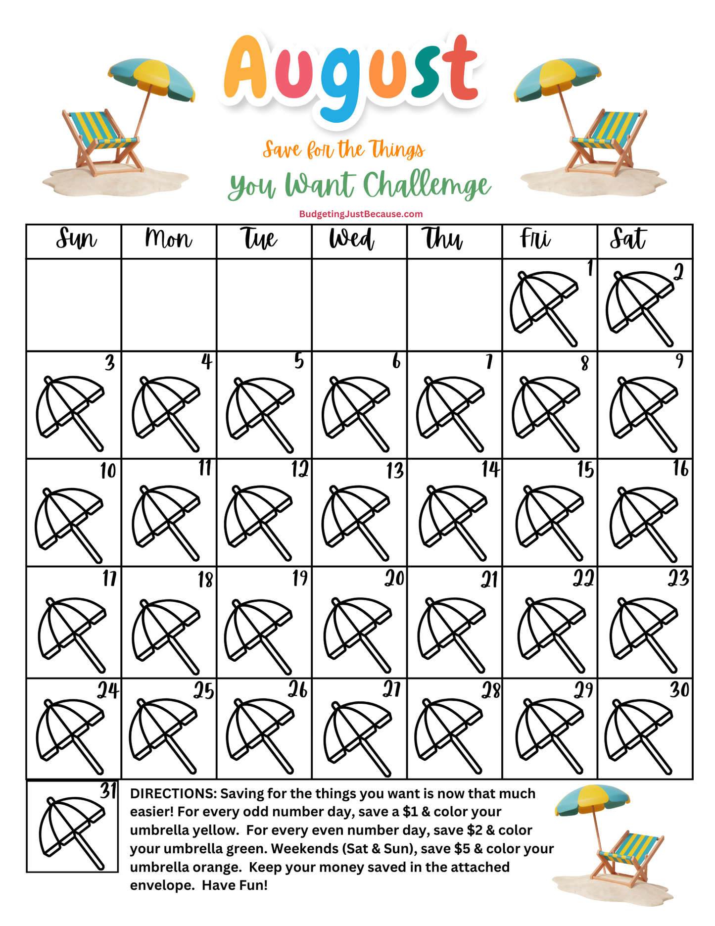 Save for the Things You Want Challenge (Physical Product)
