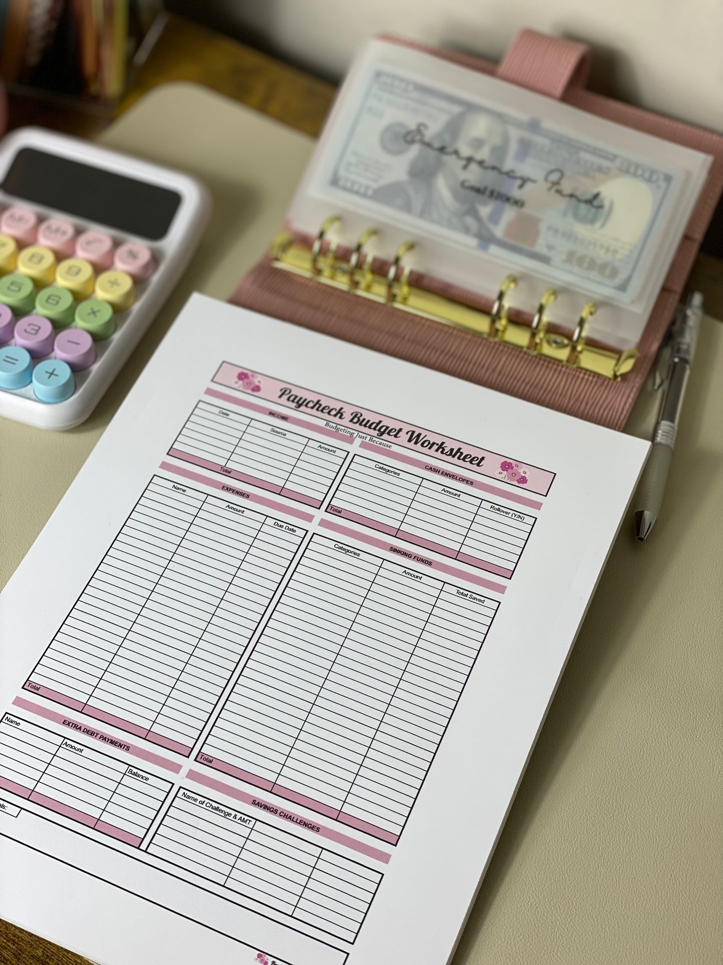 Budget Worksheet Notepad