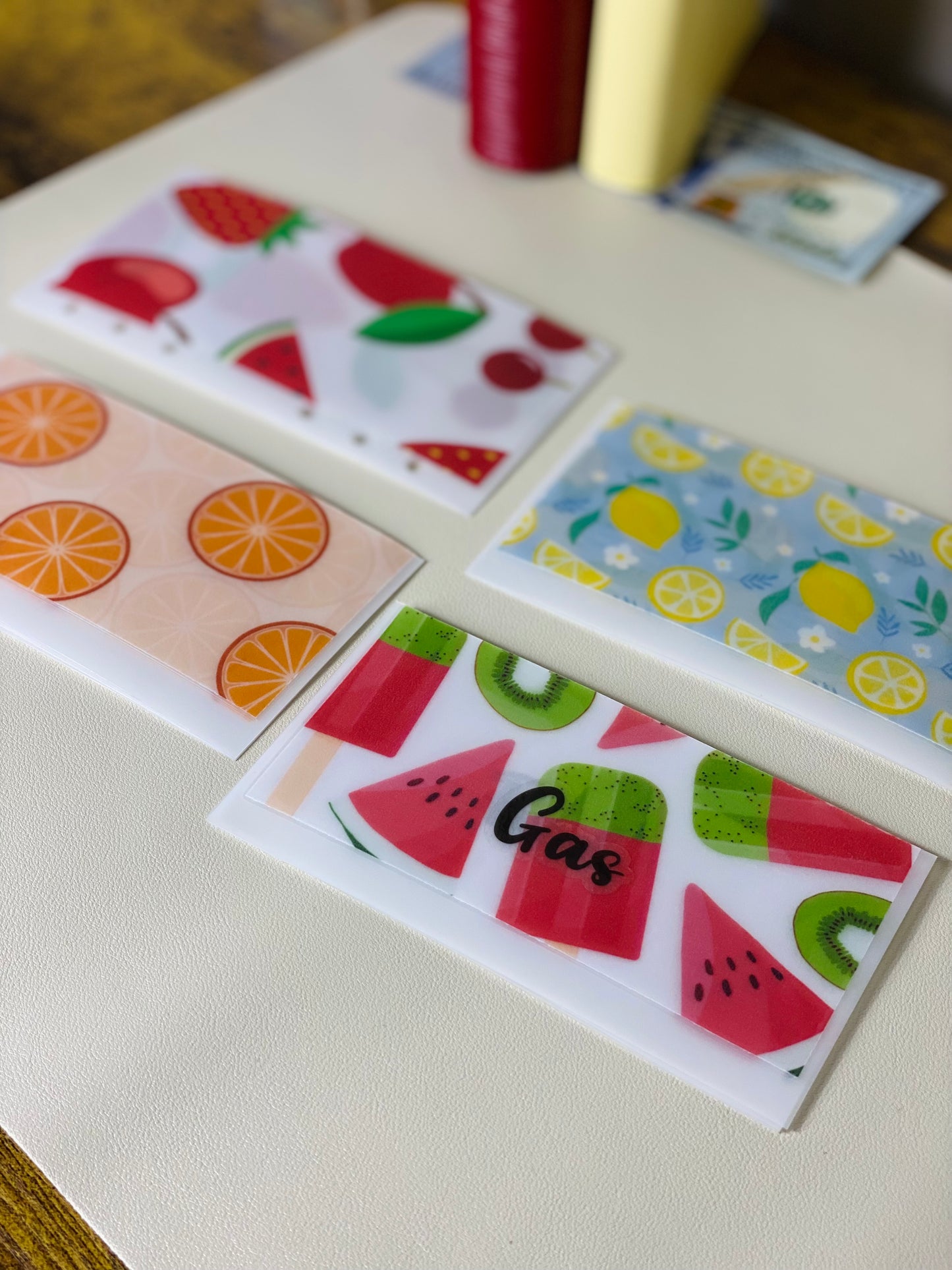 Matte Cash Stuffing Envelopes Fruit Collection (Set of 6)