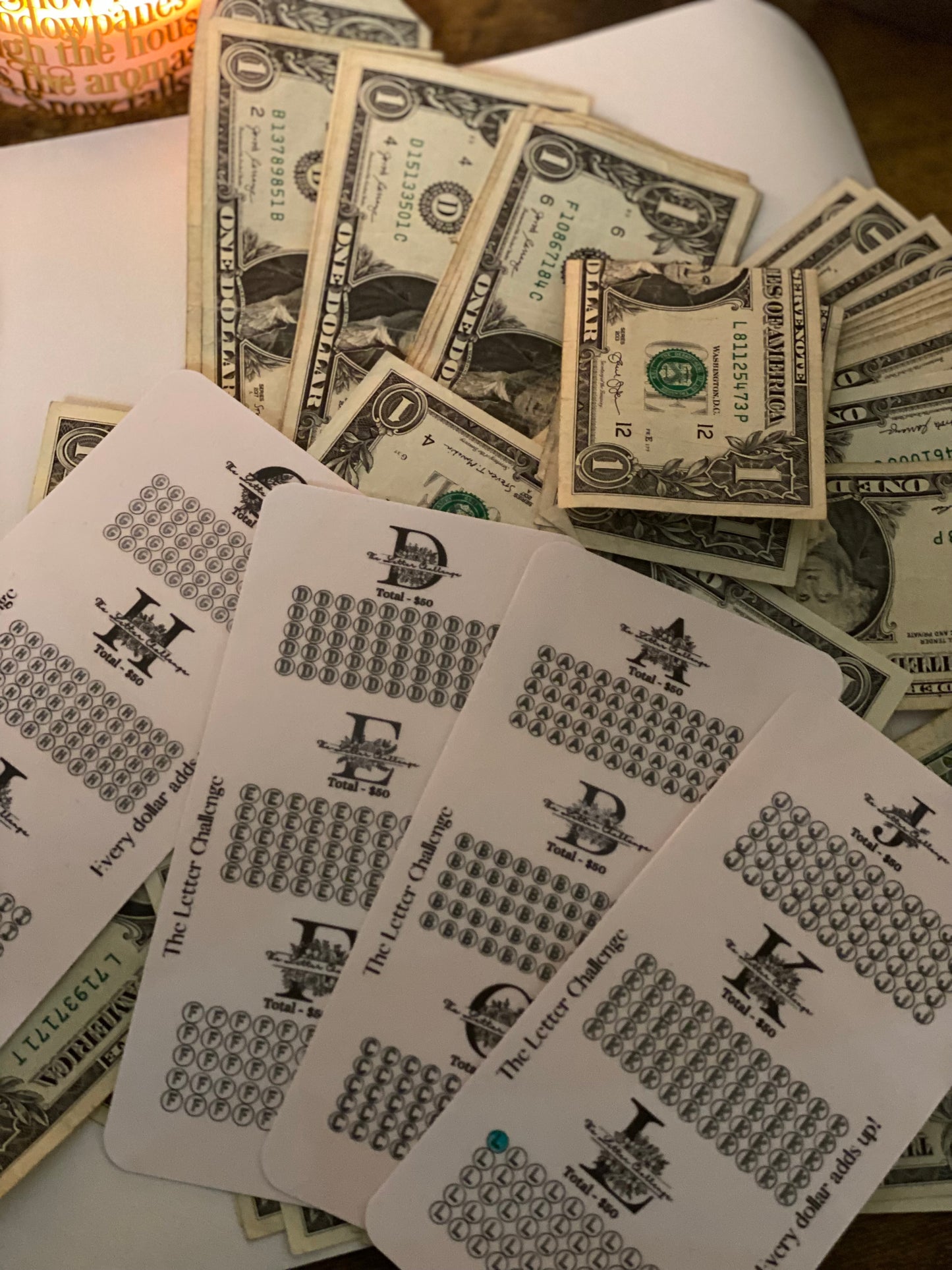 The Letter Dollar Challenge w/ 4 Zipperless Envelopes (Labels Optional)
