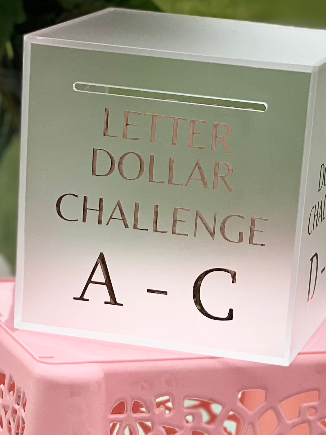 The Letter Dollar Challenge Savings Box + 4 Trackers