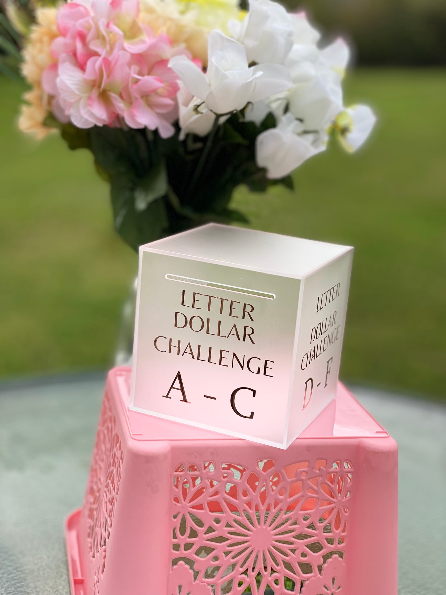 The Letter Dollar Challenge Savings Box + 4 Trackers