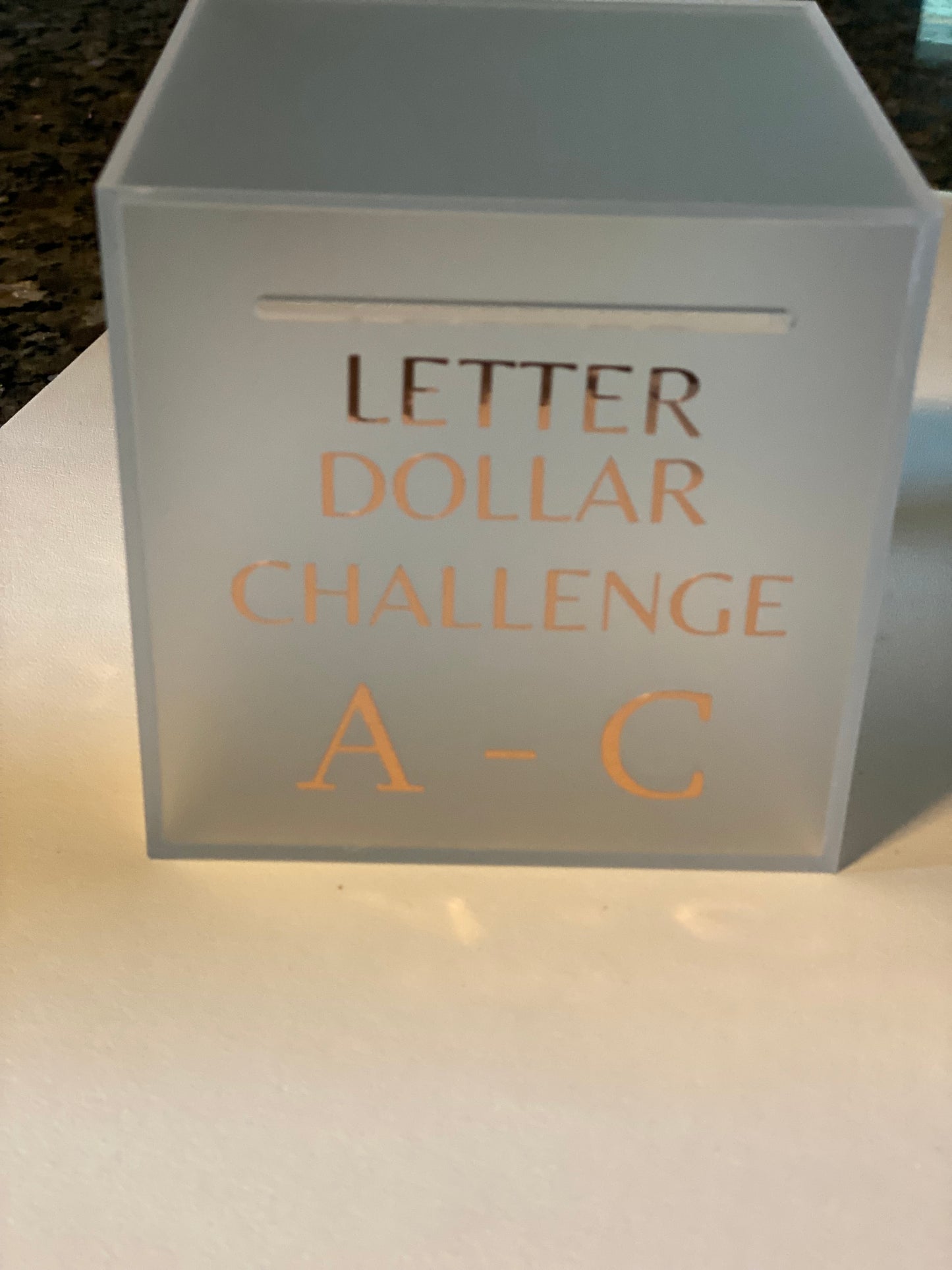 The Letter Dollar Challenge Savings Box + 4 Trackers