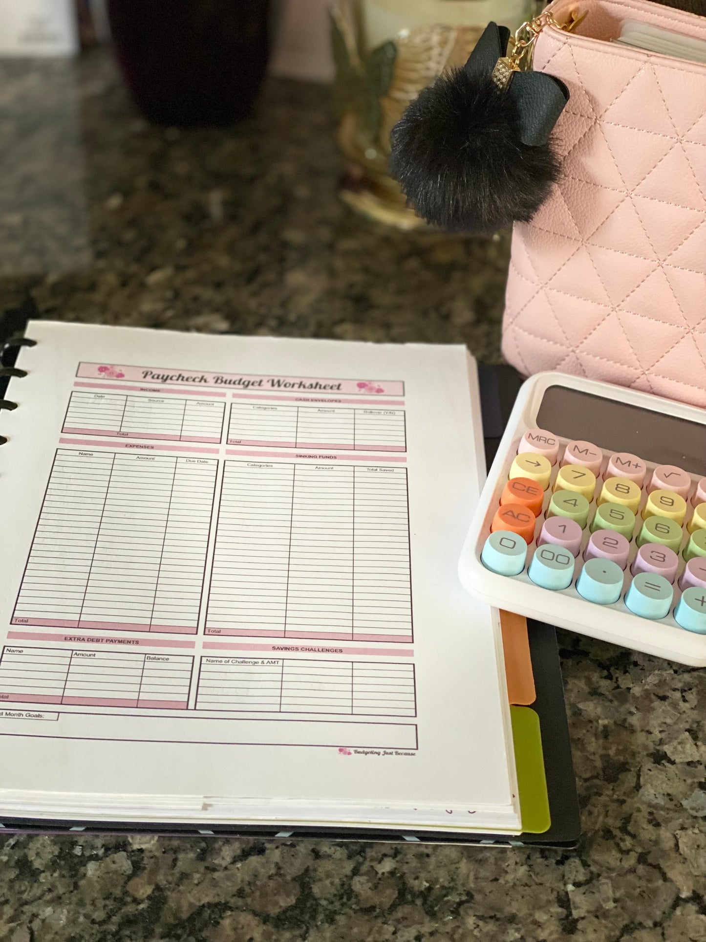 Budget Worksheet Notepad