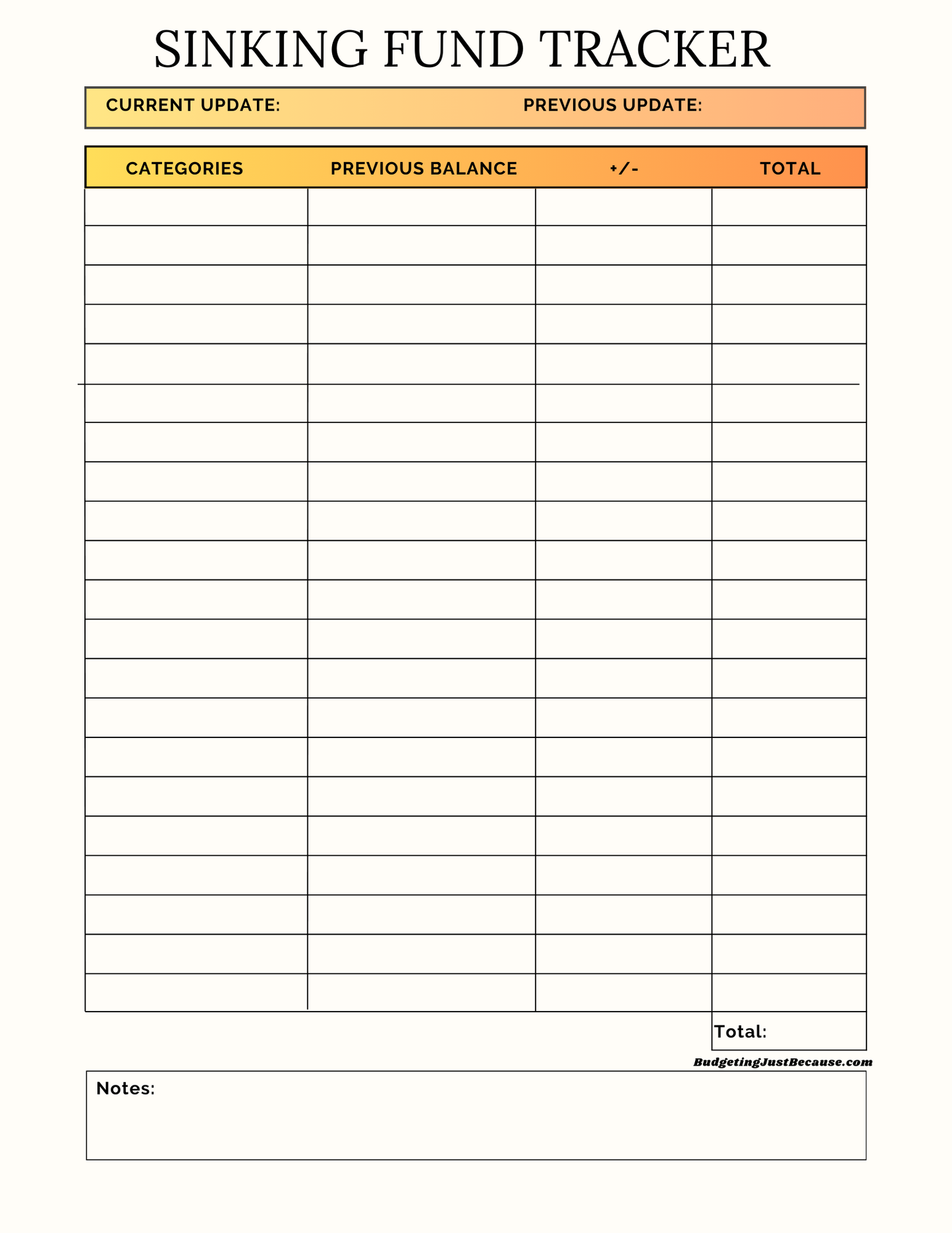 Sinking Fund Tracker