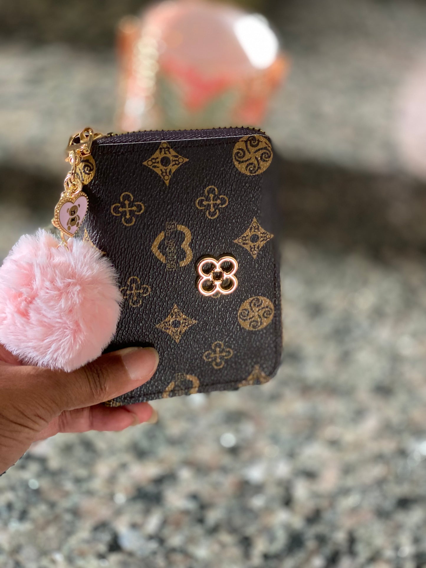 Mini Wallet w/Pom Pom