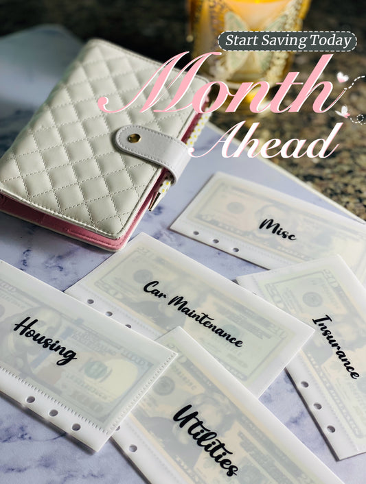 Month Ahead Binder w/ 5 Pre-Labeled envelopes