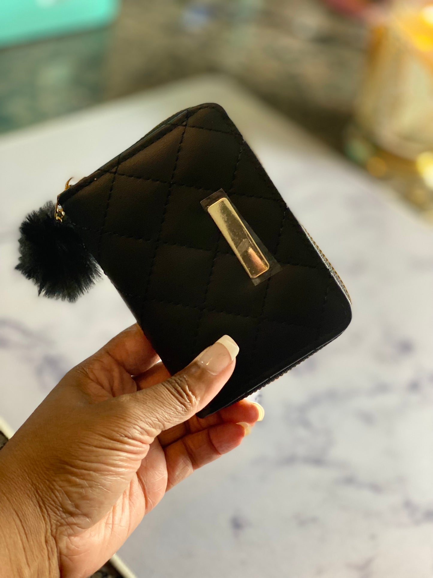 Mini Wallet w/Pom Pom