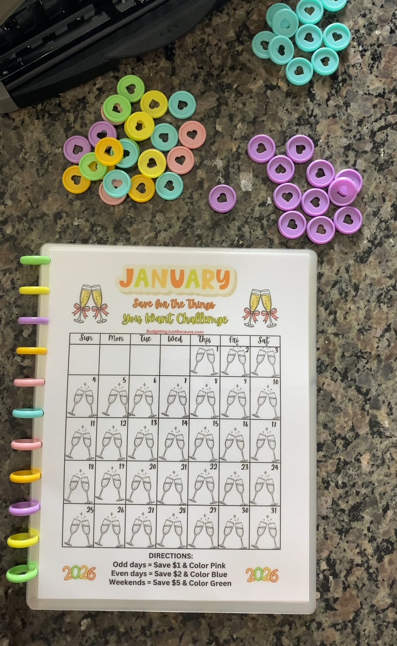 2026 Save for the Things You Want Challenge (Physical Product Savings Book With Disc)